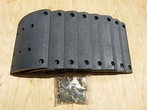 Накладка тормозная задняя+ заклепки (к-кт 8 шт) (сверленная) Ш-220 mm Р-1 (Импорт)