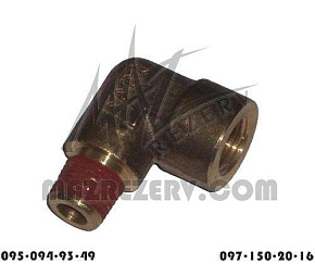 Штуцер-угольник 90* клапана воздушного одинарного Н-обр., рег.возд. фильтра (12JS200TA, 9JS135A)