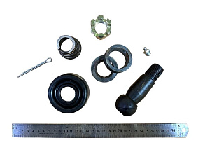 Р/к рулевого наконечника (полный) (палец+сухари+пружина+уплотнитель+гайка) СТАЛЬНЫЕ СУХАРИ (MR)