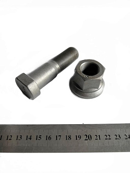 Болт + Гайка в сборе переднего колеса ЕВРО (L=85 мм,М22 - 10,9 прочность) (ТЕФЛОН) (MR)