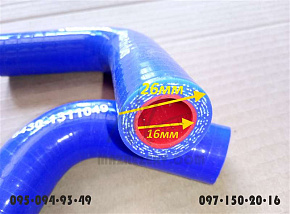 Патрубок расширительного бачка угловой нов.обр. (L1-100/L2-80/d-16 угол 90) 4-х слойный (СИЛИКОН)