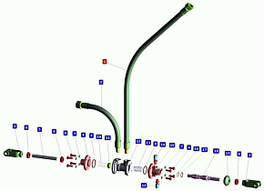 Шланг тормозной МАЗ L=700 mm (Г-Ш) гайка М24 в оплётке (MR)