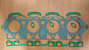 Прокладка головки блока нов.обр общ.гол. стальная (с уплотнителями, СИЛИКОН зеленый) (Балаково)