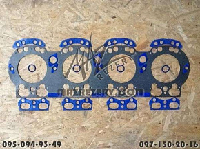 Прокладка головки блока нов.обр общ.гол. стальная (с уплотнителями, СИЛИКОН синий) (Балаково)