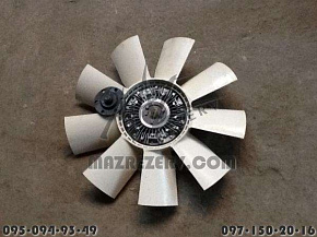 Вязкостная муфта (вязкомуфта) на 8-ми цилиндровый двигатель в сборе с крыльчаткой D-660 mm