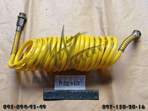 Пневмошланг витой М22х1,5 - М22х1,5 (желтый) (Турция)